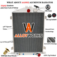 2 Row Aluminum Radiator For 1932 32 Ford HI Boy Street Rat Rod GM Chevy V8- picture