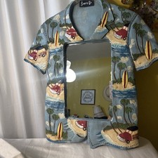 Vintage RARE  Style Ceramic Tropical Hawaiin Shirt Mirror So COOL picture
