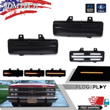 Dynamic Amber & White LED DRL Signal Lights For Chevy GMC Van Jimmy Pickup Truck picture