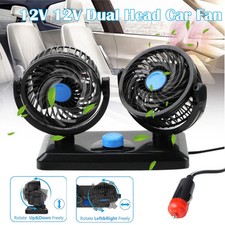 12V  Dual Head Car Fan Portable Vehicle Truck 360° Rotatable Auto Cooling Cooler picture