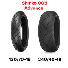 New Shinko 005 Advance Motorcycle Tire Set Front Rear 130 70 18
