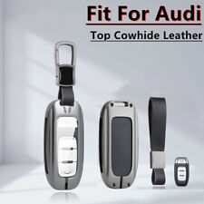Zinc Alloy Genuine Leather Car Key Case Cover Shell For Audi A4 A3 A5 A6 Q5 TT picture