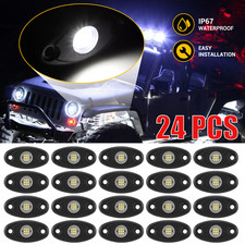 24PCS White LED Rock Lights Underbody Glow Lamp for Offroad SUV Pickup Truck UTV picture