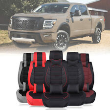 2/5-Seat Car Seat Covers Luxury PU Leather Cushion For Nissan Ti tan King Cab picture