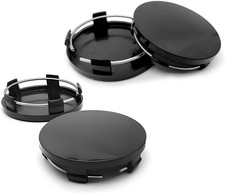 4PCS Universal Fit Black Wheel Center Caps - Snap-in Design for All VehiclesView picture