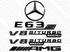 New Gloss Black Emblems Star for Mercedes-Benz E63s V8 Biturbo 4Matic+ AMG W213 picture