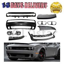 Full Front Bumper Cover & Grille & Lip Hellcat Style For 15-23 Dodge Challenger picture