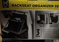 Member's Mark Multiple Pocket Back Seat Organizer Set W/2 Trays And 1 Garbage picture