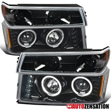 Fit 04-12 Colorado Canyon Slick Black Projector Headlights w/ LED+Corner Signal picture