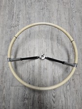 1957 1958 Cadillac Steering Wheel Two Spoke Chrome Trim Cream Eldorado Deville picture