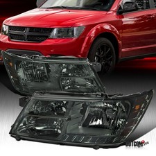 Fits 2009-2020 Dodge Journey Smoke Headlights Lamps Assembly Left+Right 06-11 picture
