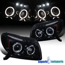 Fits 2003-2005 Toyota 4Runner Halo Smoke Projector Headlights LED Light Bar picture