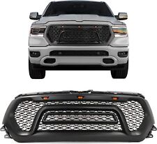 VICTOCAR Front Upper Grille Fit for 2019-2023 Dodge Ram 1500 Rebel Style w/LED picture