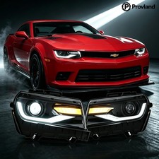 LED Projector Headlights For Chevrolet Chevy Camaro 2014 2015 Sequential Signal picture