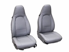 PORSCHE BOXSTER 911 996 986 1997-2004 GREY S.LEATHER CUSTOM FIT SEAT COVERS picture