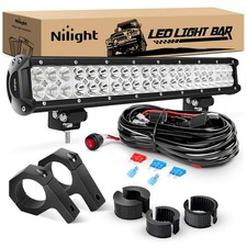 Nilight 20 Inch 126W Spot Flood Combo LED Light Bars Off-Road Light Mounting Bra picture