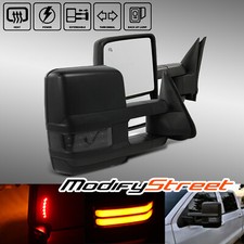 For 14-17 Silverado Power+Heated Smoke Sequential Signal Trailer Towing Mirrors picture
