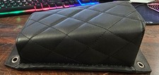 Black Leather Diamond Stitch P Pad Passenger Seat Harley chopper Bobber Motorcyc picture