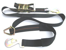 4 Axle Straps Race Car Trailer Car Hauler Tie Down Ratchet Strap Flatbed Tow BLK picture