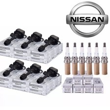 6x Nissan UF349 Ignition Coil & Spark Plug 22448-8J115 22448-8J11C 22401-5M015 picture