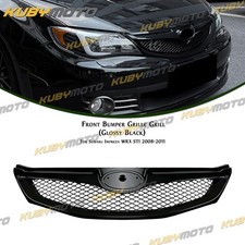 ABS Front Bumper Grille Grill Gloss Black For  2008-11 Subaru Impreza WRX STI picture