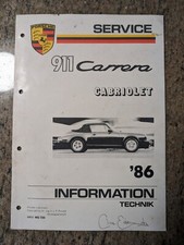Porsche 911 Carrera Cabriolet 1987 492 720 1986 Service Manual Technik picture