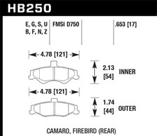 Fits Hawk 1998-2002 Chevrolet Camaro SS 5.7 HPS 5.0 Rear Brake Pads picture