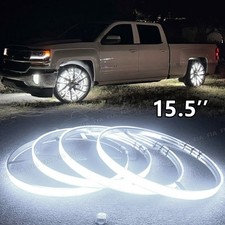 4Row 15.5'' Strobe White High-density LED Car Wheel Lights Tire Ring Light Set picture