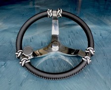 Custom Paracord Wrapped Stainless Steel Boat Steering Wheel Marine Helm 13.5” picture