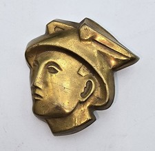 VTG ORIGINAL BRASS MERCURY HUBCAP ART DECO EMBLEM 1950'S picture