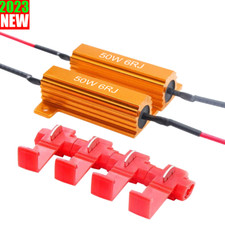 (2)6Ohm 50Watt LED Light Load Resistor LED Tail/Turn Signal Hyper Flash Fix Kit picture