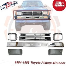 Front Bumper Chrome & Grille Assembly Kit For 1984-1988 Toyota Pickup 4Runner picture
