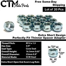 20x M14x1.5 Extra Short Open End Acorn Wheel Lug Nuts Fit Buick Cadillac Chevy picture