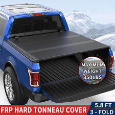 5.8FT FRP Hard Tonneau Cover For 2009-2024 Dodge Ram 1500 Truck Bed 3-Fold picture