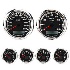 W PRO 6 Gauge Set 85mm GPS Speedometer 220 KMH Waterproof Car Marine Boat Truck picture