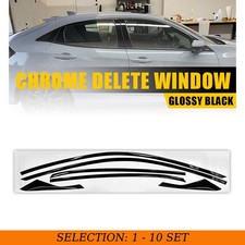1-10Set Chrome Delete Blackout Overlay for Honda Civic 17-21 Window Trim Glossy picture
