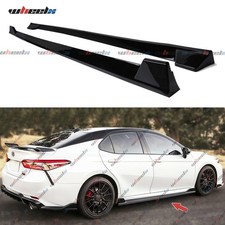 Fits 2018-24 Toyota Camry Gloss Black Side Skirts Extension Splitter Spoiler Lip picture