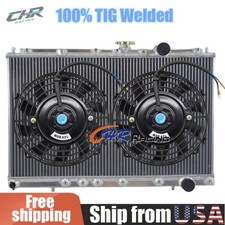 Aliminum Radaitor+Fans for 1992-1996 Mitsubishi Lancer EVO 1 2 3 4G63 Manual MT picture