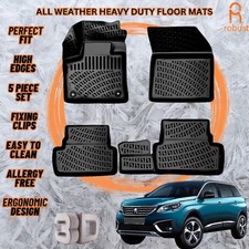 3D Molded Car Floor Mats Liners For Peugeot 3008 2016-2023 All Season Heavy Duty picture