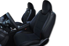 IGGEE S.LEATHER CUSTOM FIT FRONT SEAT COVERS FOR CHEVY CAMARO 2010-2015 BLACK picture
