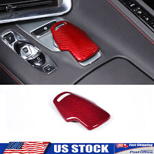 Red Real Carbon Fiber Console Mode Knob Trim Cover Fits Corvette C8 2020-up picture