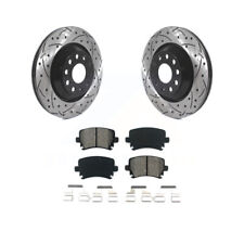 Rear Drilled Slotted Brake Rotors Pads Kit for 2008 Volkswagen R32 picture