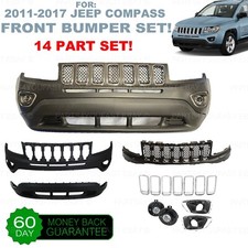 For 2011-2017 Jeep Compass Front Bumper cover  SET GRILL LOWER BUMPER FOG LIGHTS picture