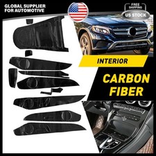 12PCS/Set Carbon Fiber Decor Interior Kit Cover Trim For Benz C-Class GLC 15-18 picture