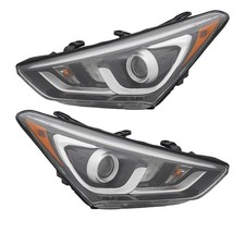 Right/left Side Halogen Headlights For Hyundai Santa Fe Sport+LED BAR 2017-2018 picture