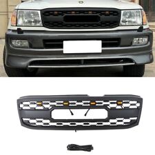 Black Front Grille Fits For Toyota Land Crusier LC100 1998 - 2002 Grill W/Light picture