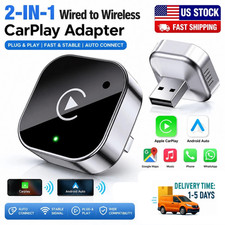 2-in-1 Wired to Wireless CarPlay & Android Auto Adapter USB Dongle Plug & Play picture