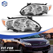 Chrome Headlight Pair For 2011 2012 2013 Toyota Corolla CE LE L Headlamp RH & LH picture
