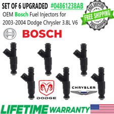 HP UPGRADE OEM BOSCH x6 4 hole 32LB Fuel Injectors for 03-04 Dodge Chrysler 3.8L picture