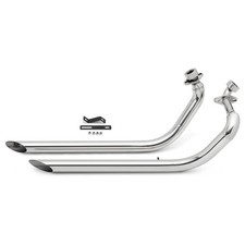 For Yamaha Virago 1100 750 XV750 XV1100 Polish Dual Exhaust Pipe System Silencer picture